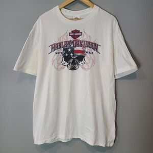 Harley Davidson Motorcycles Detroit Michigan 2011 Biker White‎ T-Shirt XL